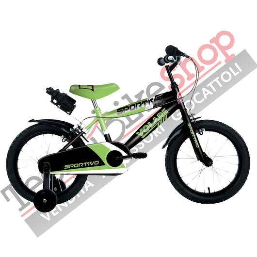 Bicicletta Bambino Movimento a Sfera Volare Sportivo 14 pollici colore Verde