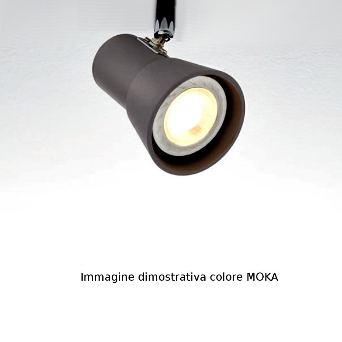 Spot illuminando torcia 4 gu10 led spot orientabili moderno metallo moka bianco interno, finitura metallo moka