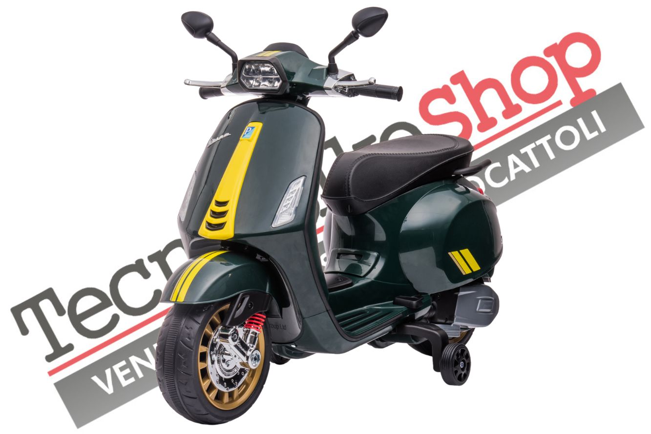 Moto Scooter Elettrico per Bambini Piaggio Vespa Sprint 12V colore Verde