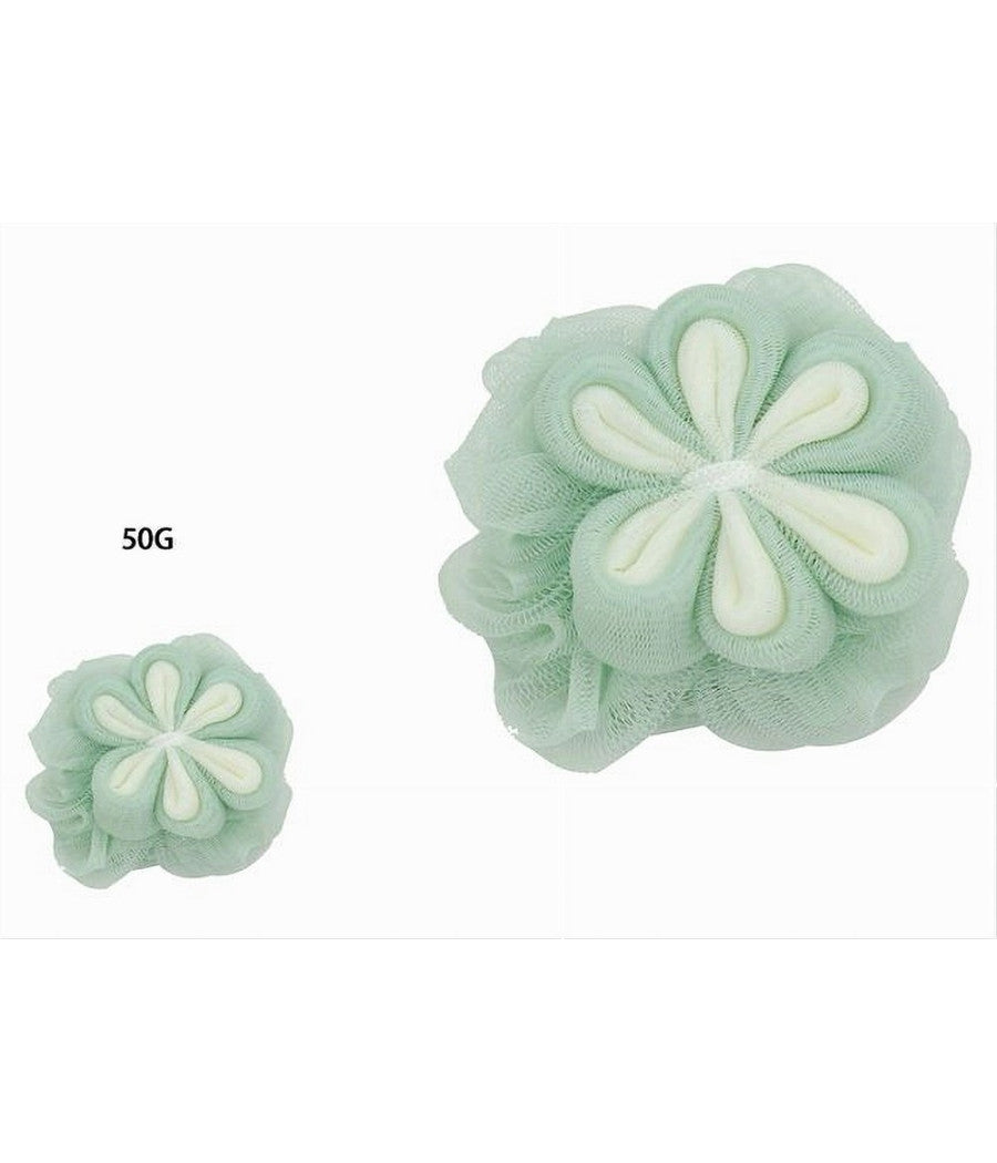 Spugna A Rete Bagno Per Doccia Con Fiore Morbida Esfoliante Scrubber Verde 79584         