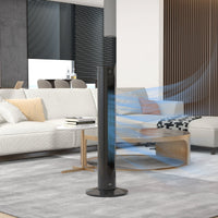 Ventilatore a Torre 45W a 4 Modalità e 3 Velocità con Timer da 12h Ø31.5x93 cm in ABS Nero