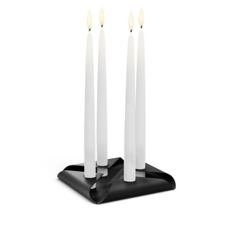 Square Candle, l'elegante porta candele by Hoefats Colore Nero