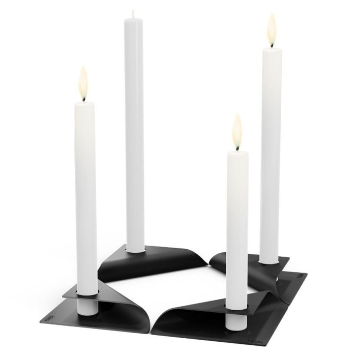 Square Candle, l'elegante porta candele by Hoefats Colore Nero