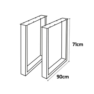 Set di 2 piedi per tavolo - forma quadrata - bianco