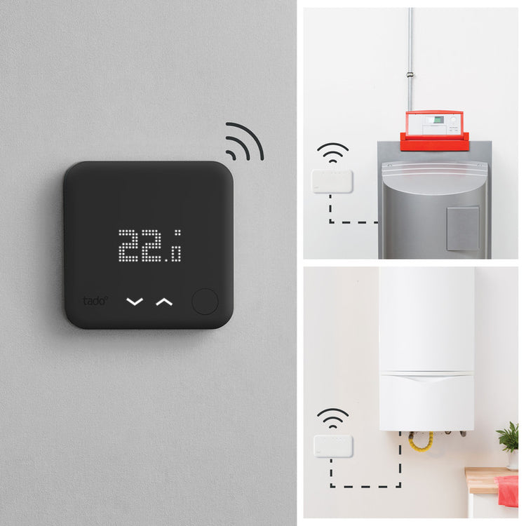  TADO° termostato kit di base V3+ Termostato Intelligente Wireless Compatibile con Alexa e Google Assistant Nero 