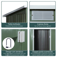 CASA CASETTA BOX PORTA ATTREZZI GIARDINO PORTE SCORREVOLI ACCIAIO 213×173×130cm