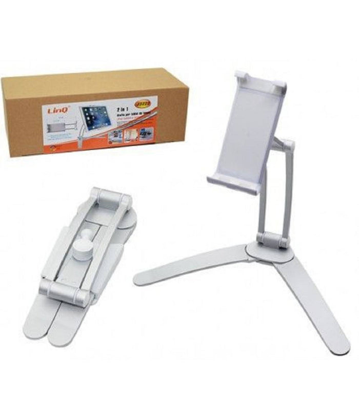 Staffa Supporto 2 In 1 Da Tavolo In Alluminio Per Smartphone Tablet Casa J3222         