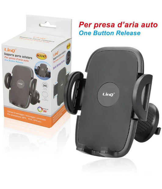 Staffa Supporto Da Auto Porta Cellulari Smartphone Gancio Per Presa D'aria H3247         