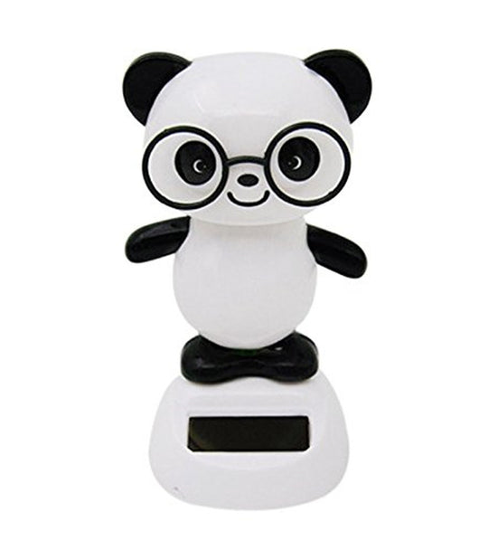 Statuetta Oscillante Ad Energia Solare Panda Occhiali Dondolo Movimento Per Auto         