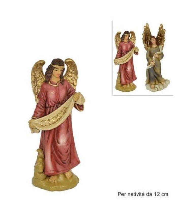 Statuina Angelo 12 Cm Per Presepe In Resina Decoro Natale Natalizio Nativita'         