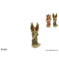 Statuina Angelo 9 Cm Per Presepe In Resina Decoro Natale Natalizio Nativita'         