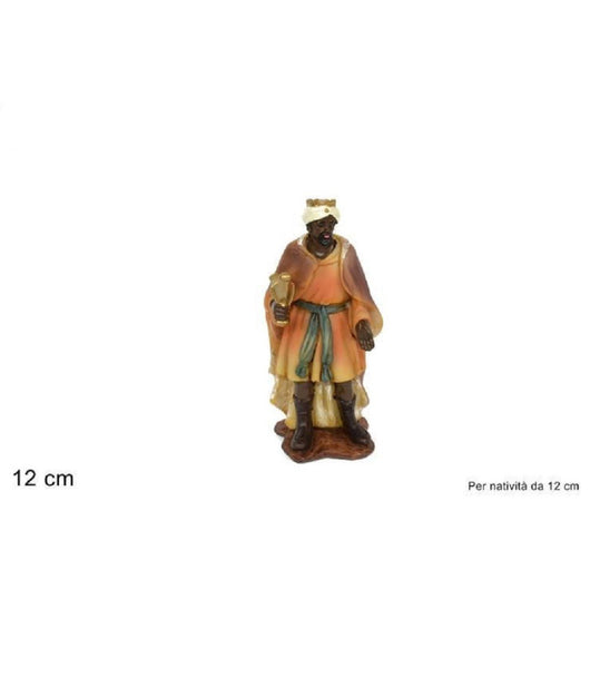 Statuina Baldassarre 12cm Per Presepe In Resina Decoro Natale Natalizio Natività          