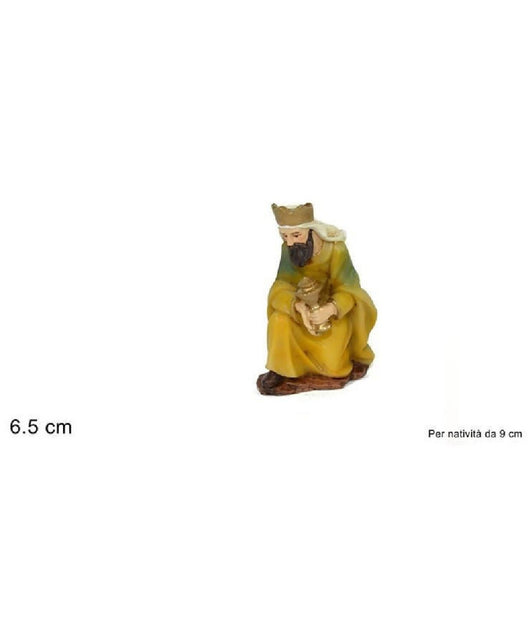 Statuina Gaspare 6.5 Cm Per Presepe In Resina Decoro Natale Natalizio Nativita'         