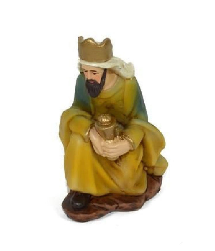 Statuina Gaspare 9 Cm Per Presepe In Resina Decoro Natale Natalizio Nativita'         