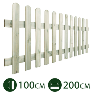 steccato in legno per giardino e recinzioni lungh. cm 200 x 100 h con doghe verticali per esterno impregnato staccionata cod:ferx.pali.17.s