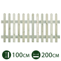 steccato in legno per giardino e recinzioni lungh. cm 200 x 100 h con doghe verticali per esterno impregnato staccionata cod:ferx.pali.17.s