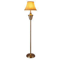 Lampada da Terra Piantana Classica  - Altezza: 157 cm - Lampada a Stelo in Ottone con Paralume in Tessuto a Forma di