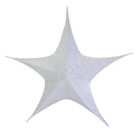 Stella pieghevole tessuto effetto glitter argento cm 135x0x135