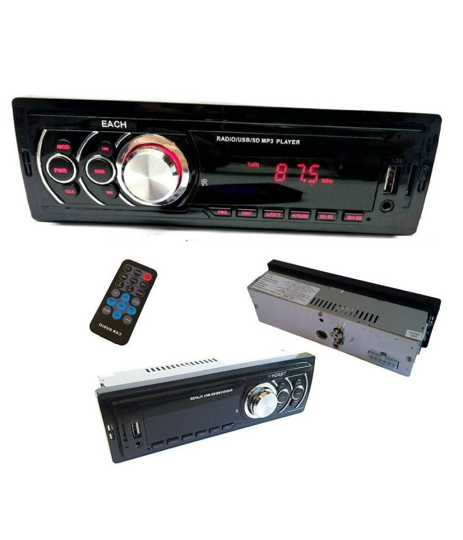 Stereo Auto Autoradio 250w Aux Mp3 Usb Sd Radio Fm Slot Microsd Each-625         