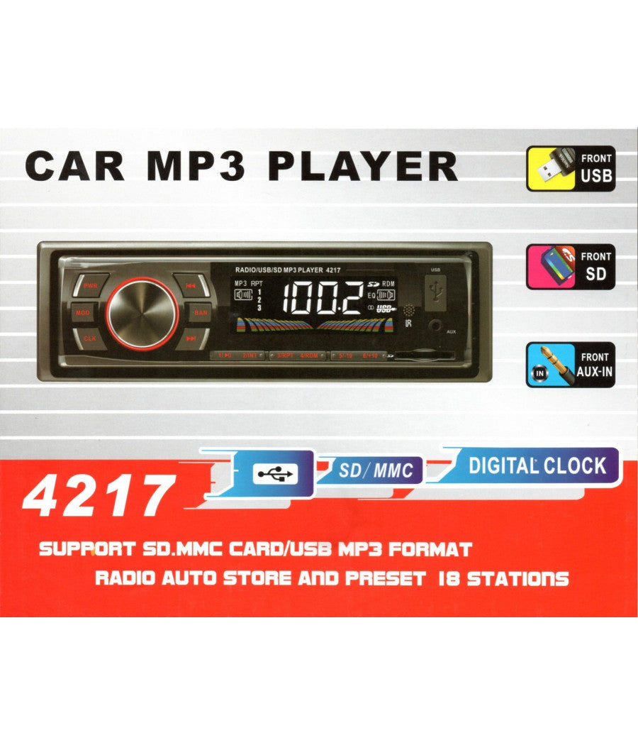 Stereo Auto Bluetooth Autoradio Fm Mp3 Usb Sd Aux Sd Card Vivavoce 40w 4217         