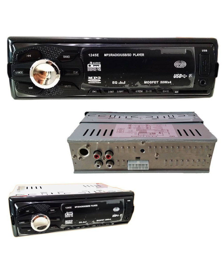 Stereo Autoradio Auto Camper Radio Fm Mp3 Porta Usb Sd Lcd 50wx4 Rca Gt-1245e         