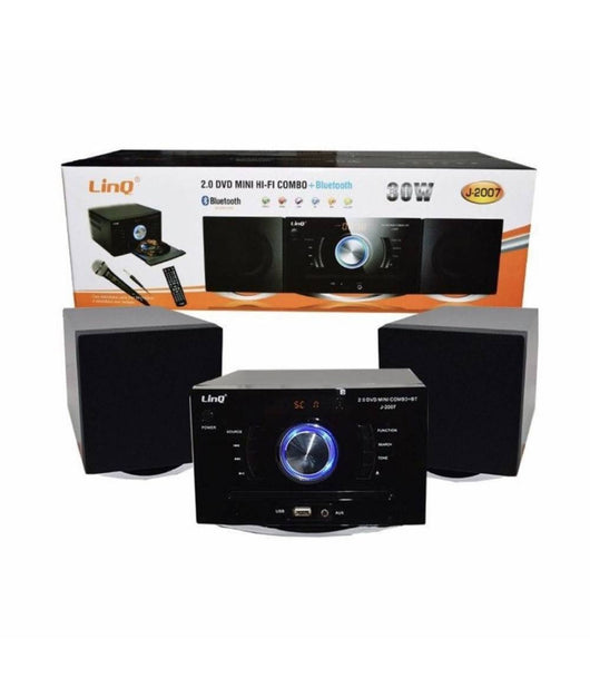 Stereo Lettore Dvd Cd Mini Hi-fi Combo + Bluetooth 30w Microfono 2.0 Casse J-2007         