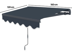 Tenda da sole in alluminio "Ombra 1" - 160 x 120 cm - Grigio