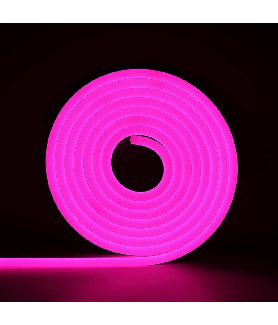 Strip Led Fluorescente Effetto Tubo Neon Colorato Impermeabile In Silicone Dc12v  -rosa      -