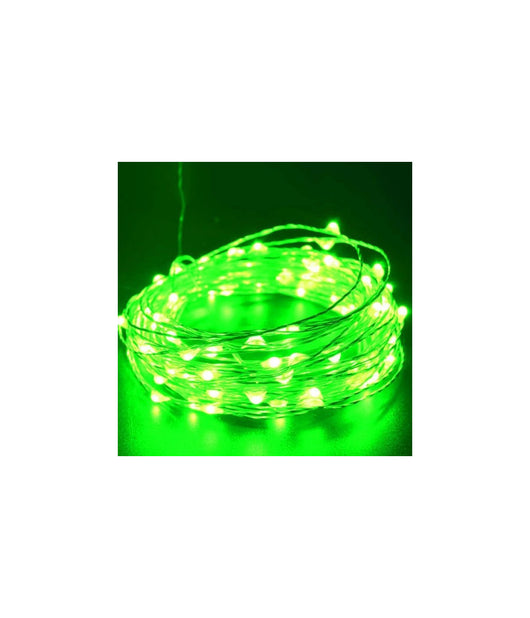 Striscia 3 Metri Strip Led Bobina Flessibile A Batterie Filo Di Rame Luce  -verde      -