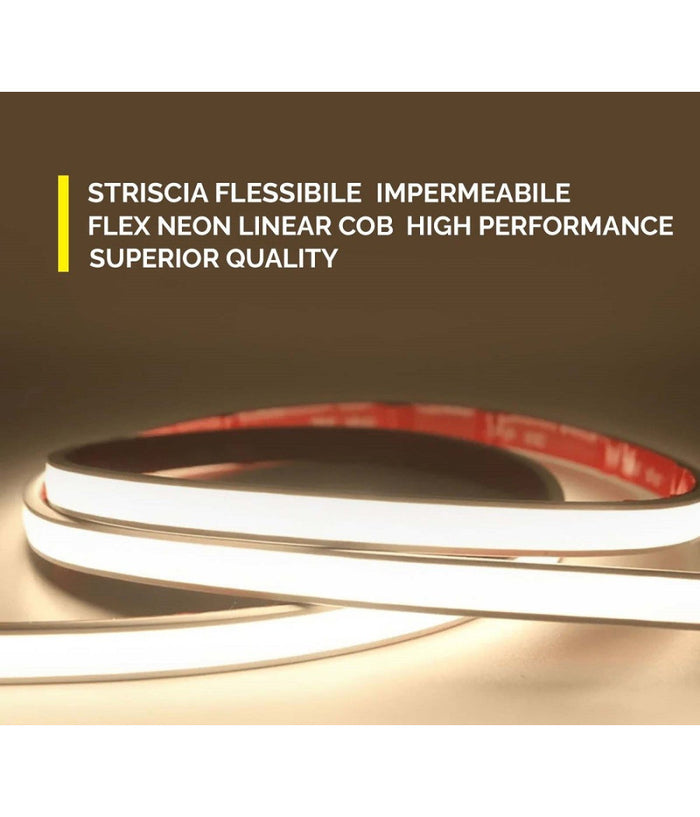 Striscia Led Ip68 Cob Flessibile Neon Dimmerabile 24v Luce Box Doccia Bagno Vasca         