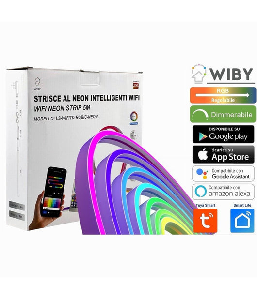 Striscia Led Neon Flex Rgb Intelligente 5metri 36w Wifi App Ls-wifitd-rgbic-neon         