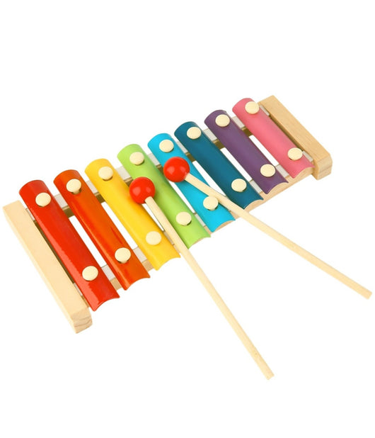 Strumento Musicale Xilofono Gioco Giocattolo Per Bambini In Legno A 8 Piastre         