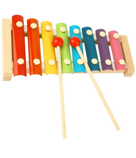 Strumento Musicale Xilofono Gioco Giocattolo Per Bambini In Legno A 8 Piastre         