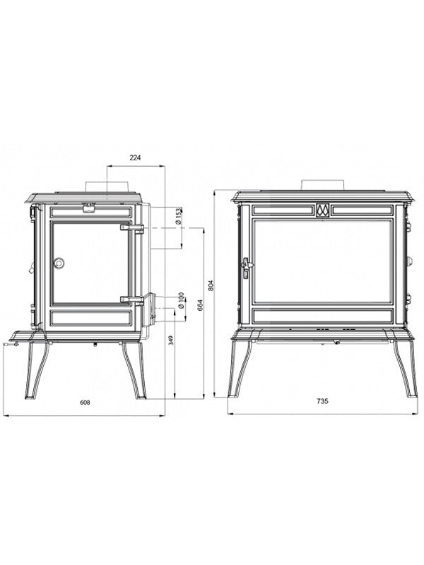 Stufa a legna a libera installazione - ATHENA S12 ECO