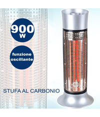 Stufa Elettrica Al Carbonio Infrarossi 900w Oscillante Calore Istantaneo         