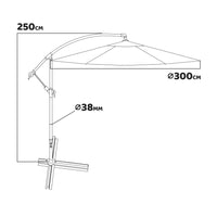 Ombrellone Retrattile 3x3 per Esterni con Braccio Laterale rotabile 360°, Struttura Inossidabile ed Ombrello in Poliestere Anti-Strappo Resistente ai Raggi UV e con feritoie di areazione. Colore Verde