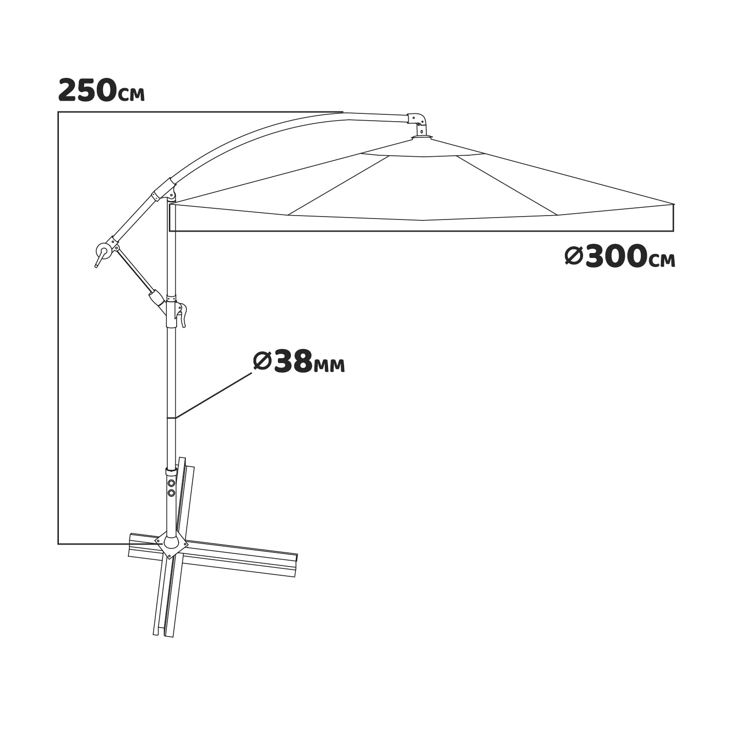 Ombrellone Retrattile 3x3 per Esterni con Braccio Laterale rotabile 360°, Struttura Inossidabile ed Ombrello in Poliestere Anti-Strappo Resistente ai Raggi UV e con feritoie di areazione. Colore Nero