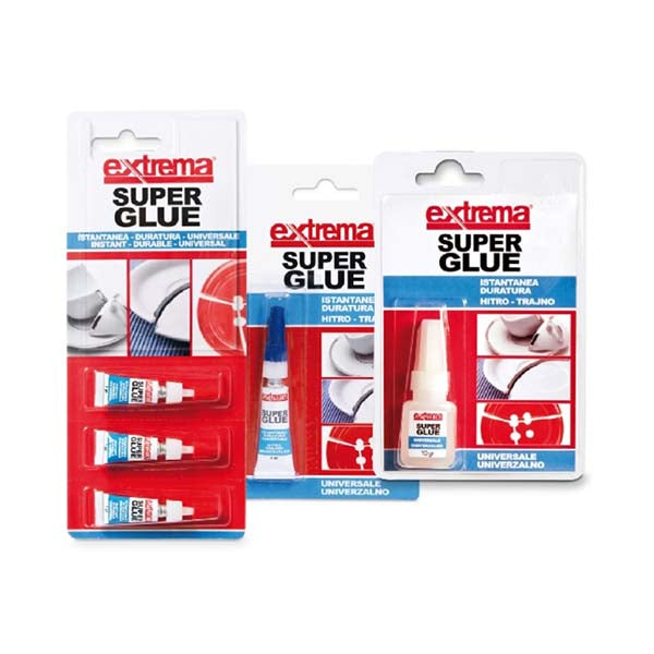 super glue colla attaccatutto blister bivalva 3 gr.