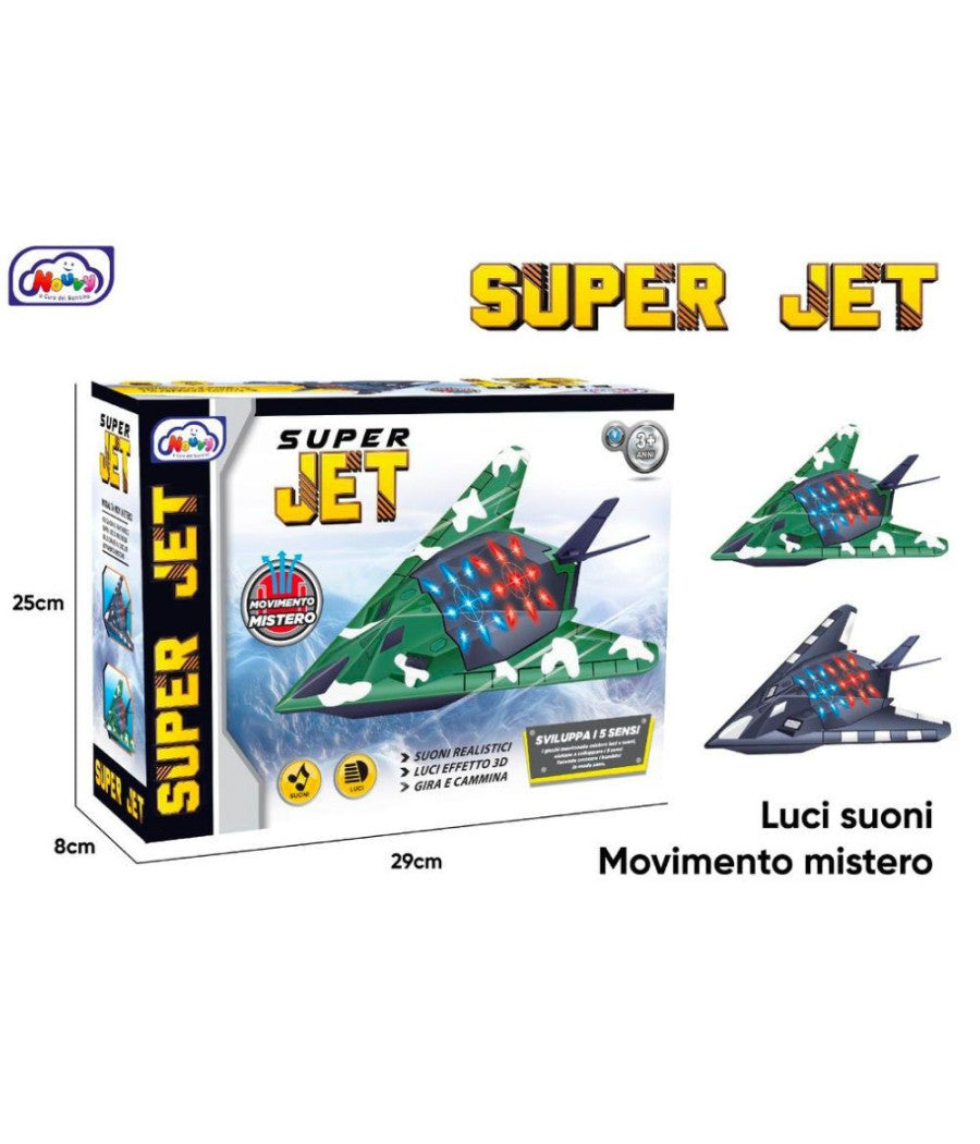 Super Jet Con Movimento Mistero Luci Effetti 3d Suoni Realistici Gira E Cammina         