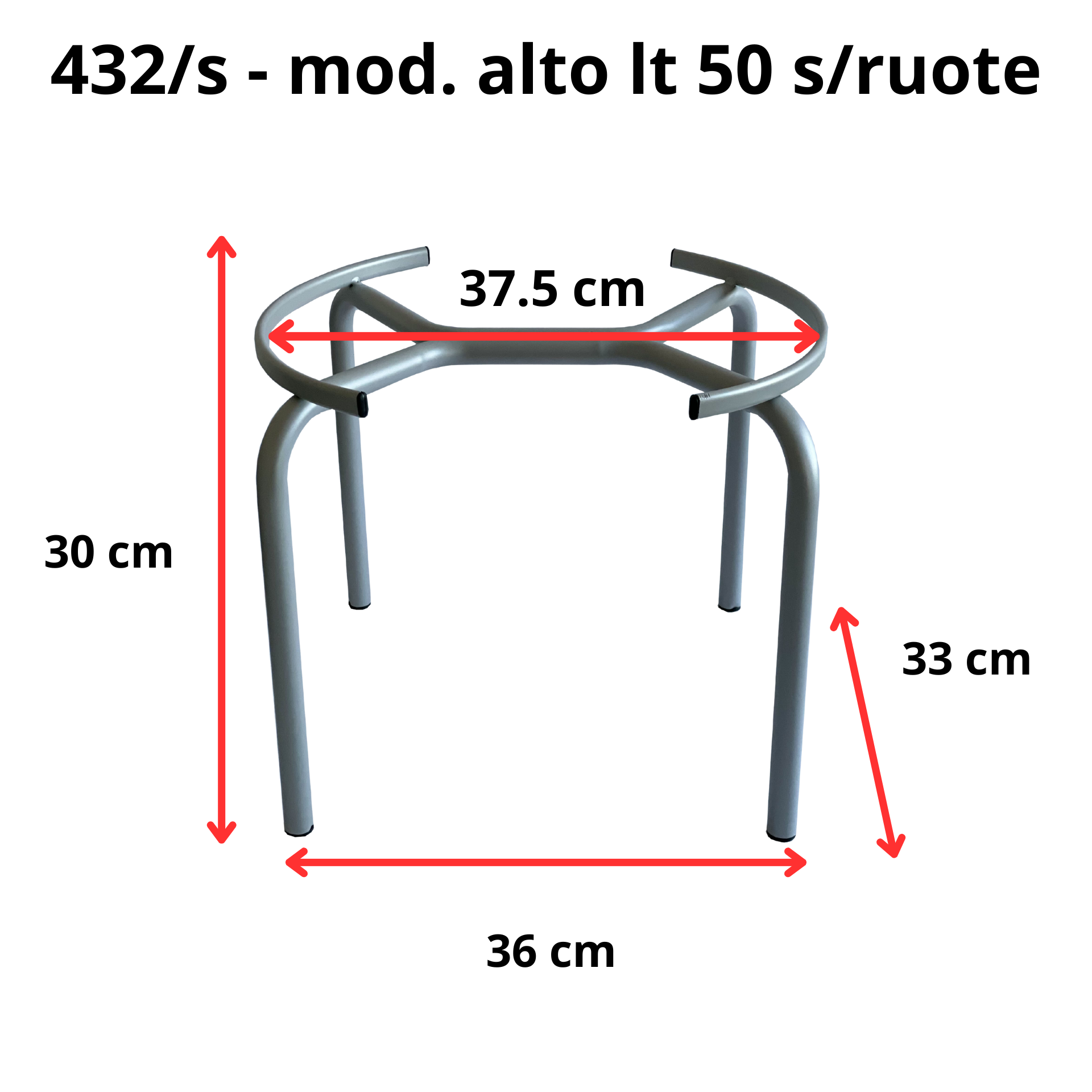 Supporto fusti e botti da 50 lt alto - SUPP432SR