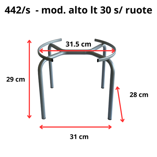 Supporto fusti e botti da 30 lt alto - SUPP442SR