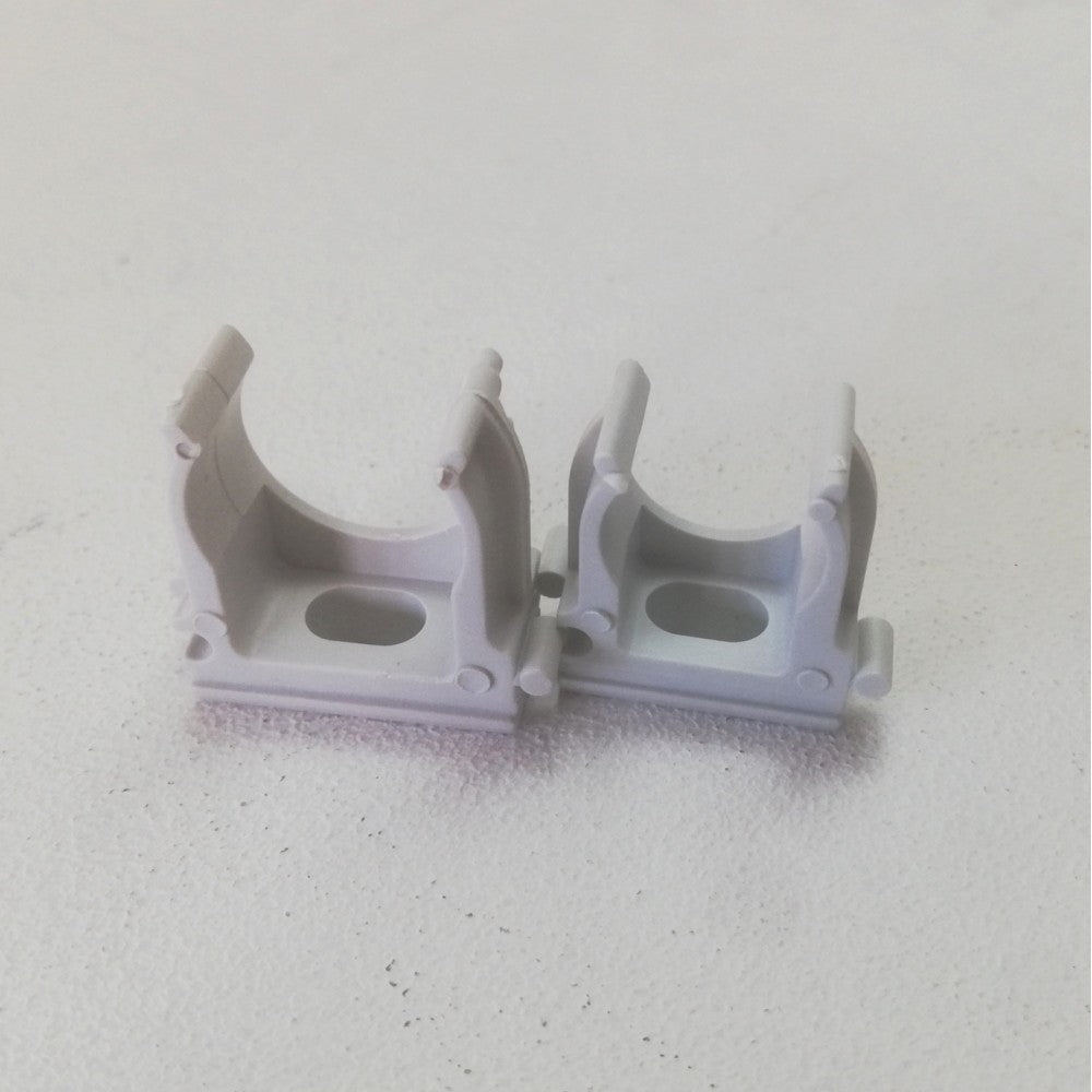 Supporto a scatto clips fissa tubo da 25mm colore grigio - 20pz