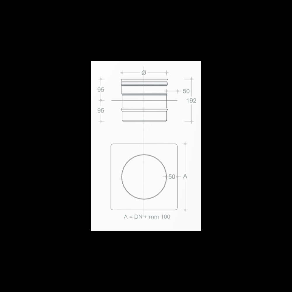 Supporto a solaio mf da 80mm in acciaio aisi 304