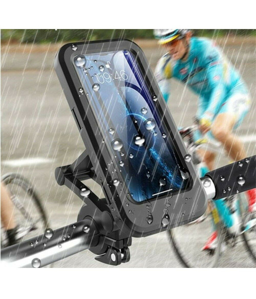 Supporto Custodia Porta Cellulare Impermeabile Per Moto Bici Fino 6.7" Hl-69         