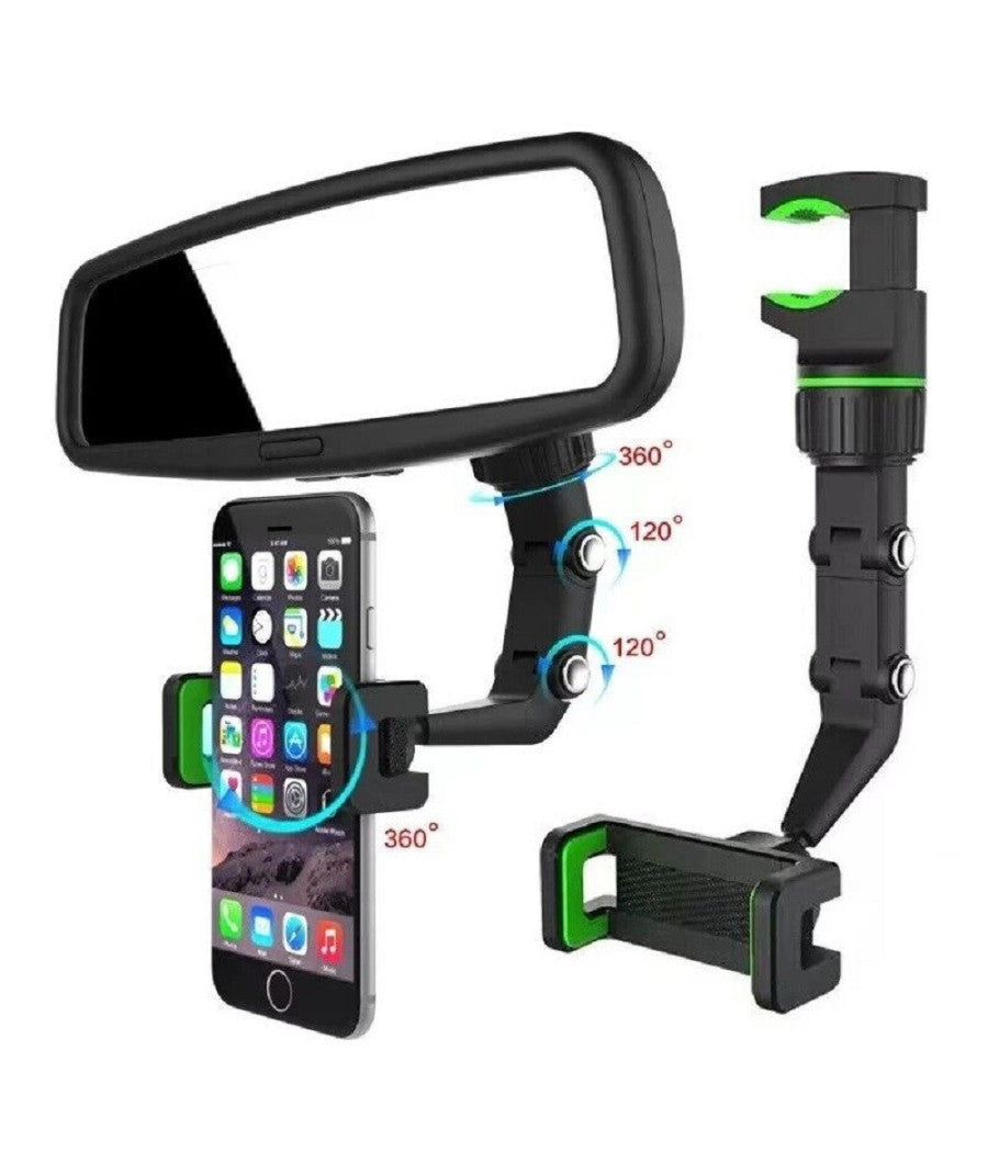 Supporto Da Auto Specchietto Retrovisore Per Cellulari Navigatore Smartphone         