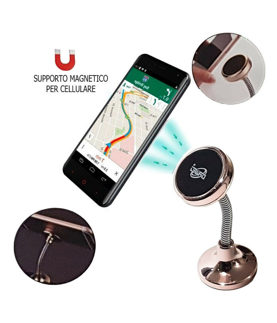 Supporto Magnetico Per Cellulare Auto Adesivo Smartphone Flessibile Casa Ld-9069         