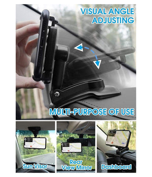 Supporto Per Cellulare Da Auto Girevole A 360° Per Smartphone Da 4 A 7 Pollici         