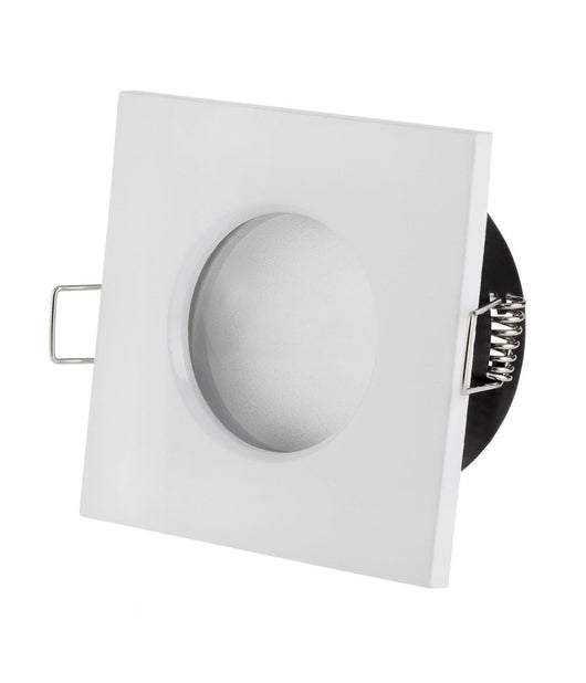 Supporto Porta Faretto Da Incasso Lampadine Led Mr16 Par16 Quadrato Bianco 75mm         