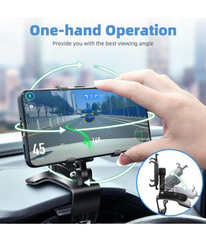 Supporto Telefono Per Cruscotto Auto Clip Molla Regolabile A 360° Gps Smartphone         