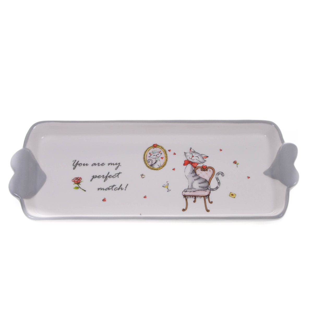 Set 2 Vassoi con Decori Cuori Larghezza 29,9 cm